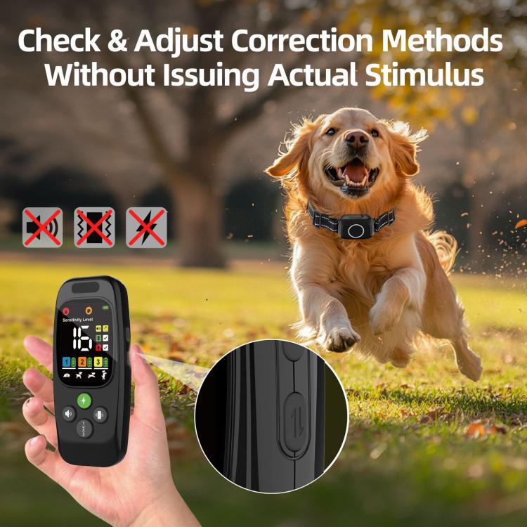 T800S 3-In-1 Remote Dog Trainer Bark Collar With Two-Way Communication Displays Dog Status & Activity Monitor - Black