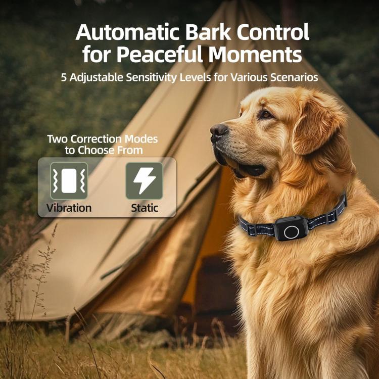 T800S 3-In-1 Remote Dog Trainer Bark Collar With Two-Way Communication Displays Dog Status & Activity Monitor - Black