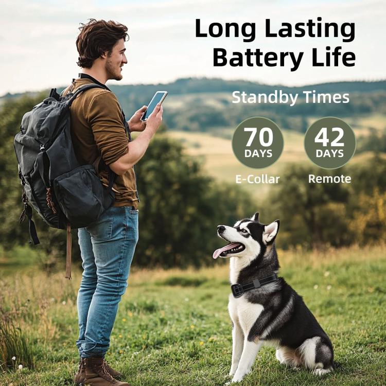 T800S 3-In-1 Remote Dog Trainer Bark Collar With Two-Way Communication Displays Dog Status & Activity Monitor - Black