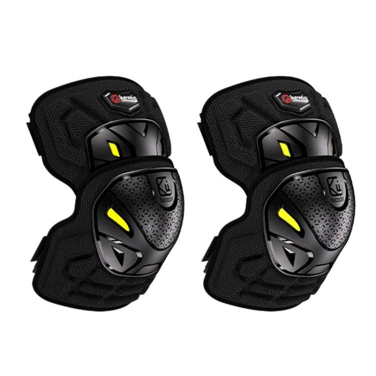 Kewig 2pcs Quick-Release Shockproof Motorcycle Riding Protective Covers Anti-Fall Knee & Elbow Pads, Spec: Knee Guard L
