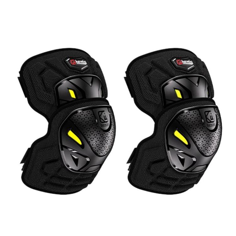 Kewig 2pcs Quick-Release Shockproof Motorcycle Riding Protective Covers Anti-Fall Knee & Elbow Pads, Spec: Knee Guard M