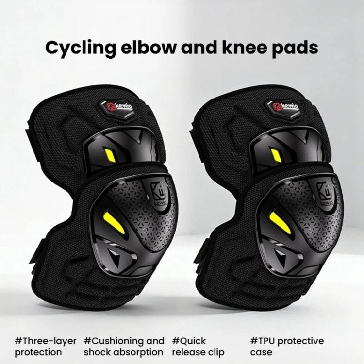 Kewig 2pcs Quick-Release Shockproof Motorcycle Riding Protective Covers Anti-Fall Knee & Elbow Pads, Spec: Elbow Guard M
