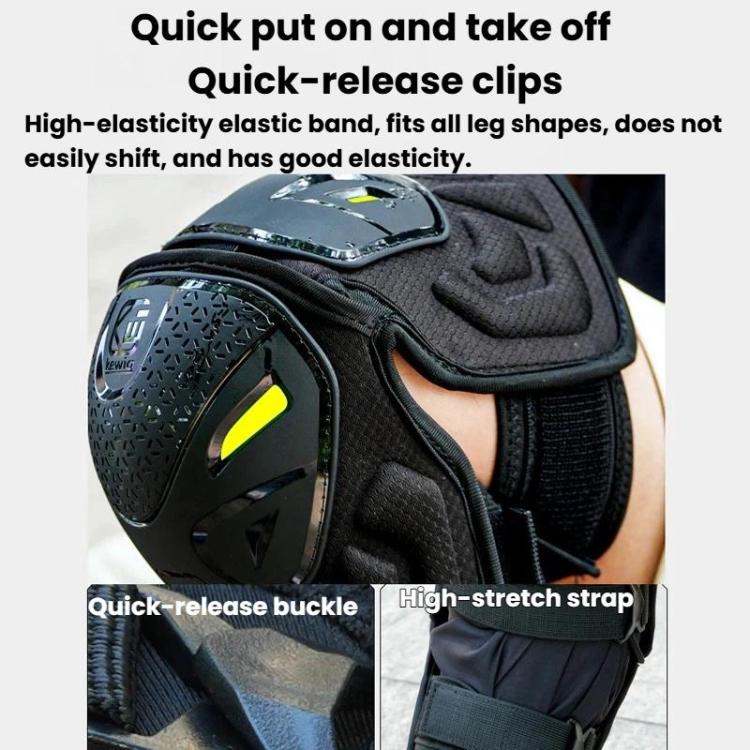 Kewig 2pcs Quick-Release Shockproof Motorcycle Riding Protective Covers Anti-Fall Knee & Elbow Pads, Spec: Knee Guard M