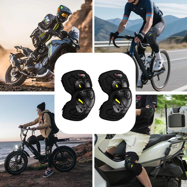 Kewig 2pcs Quick-Release Shockproof Motorcycle Riding Protective Covers Anti-Fall Knee & Elbow Pads, Spec: Knee Guard L