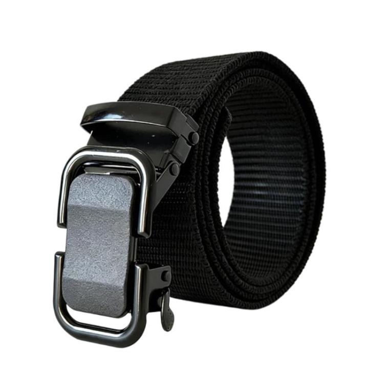 Outdoor Soft Durable Woven Denim Waistband, Color: Figure-eight Buckle Black - 120cm