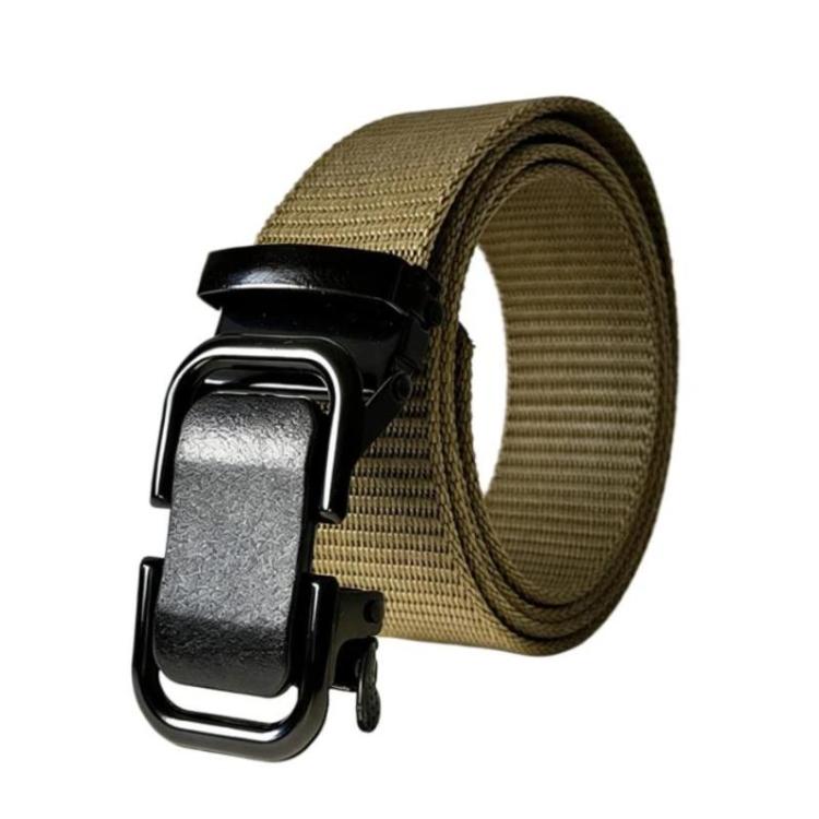 Outdoor Soft Durable Woven Denim Waistband, Color: Figure-eight Buckle Khaki - 120cm