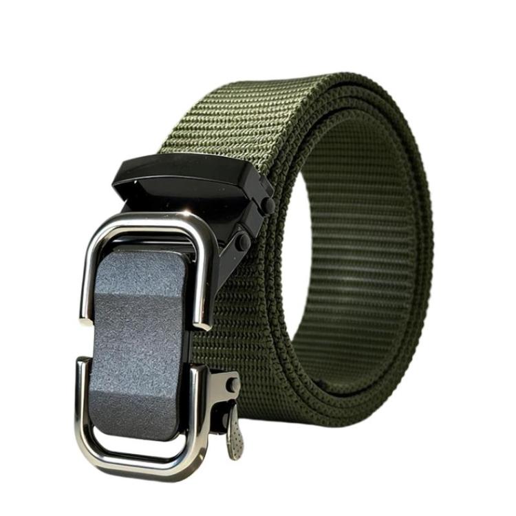 Outdoor Soft Durable Woven Denim Waistband, Color: Figure-eight Buckle Green - 120cm
