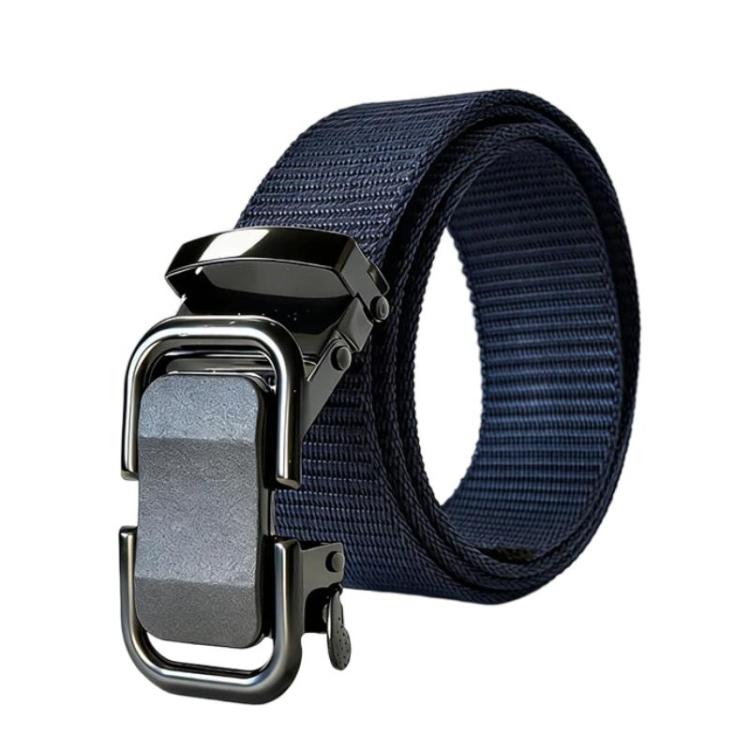 Outdoor Soft Durable Woven Denim Waistband, Color: Figure-eight Buckle Blue - 120cm