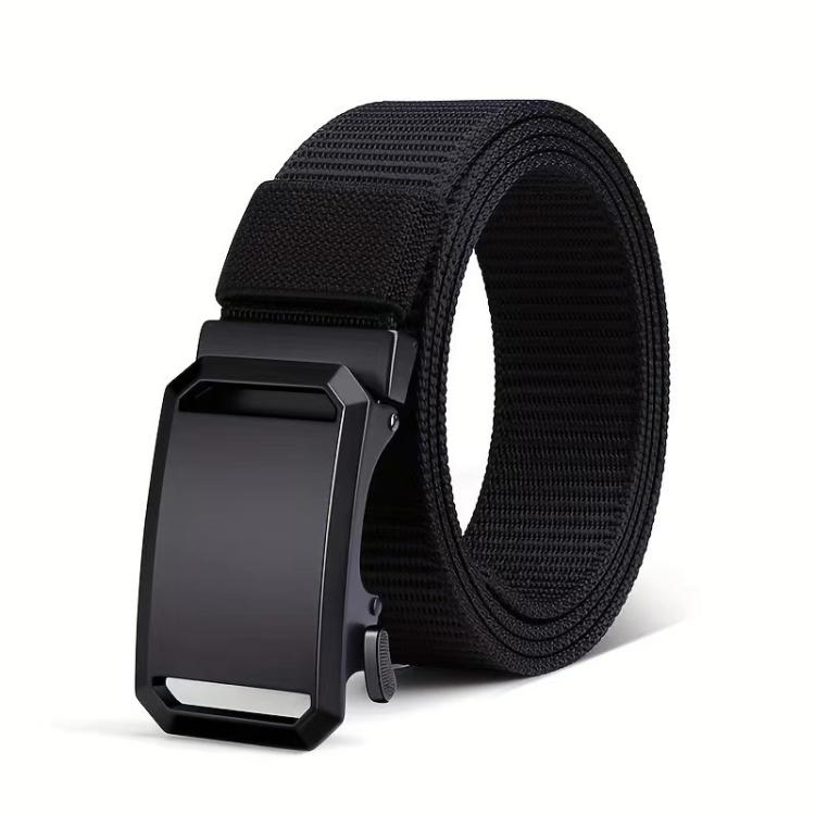 Outdoor Soft Durable Woven Denim Waistband, Color: Metal Buckle Black - 120cm