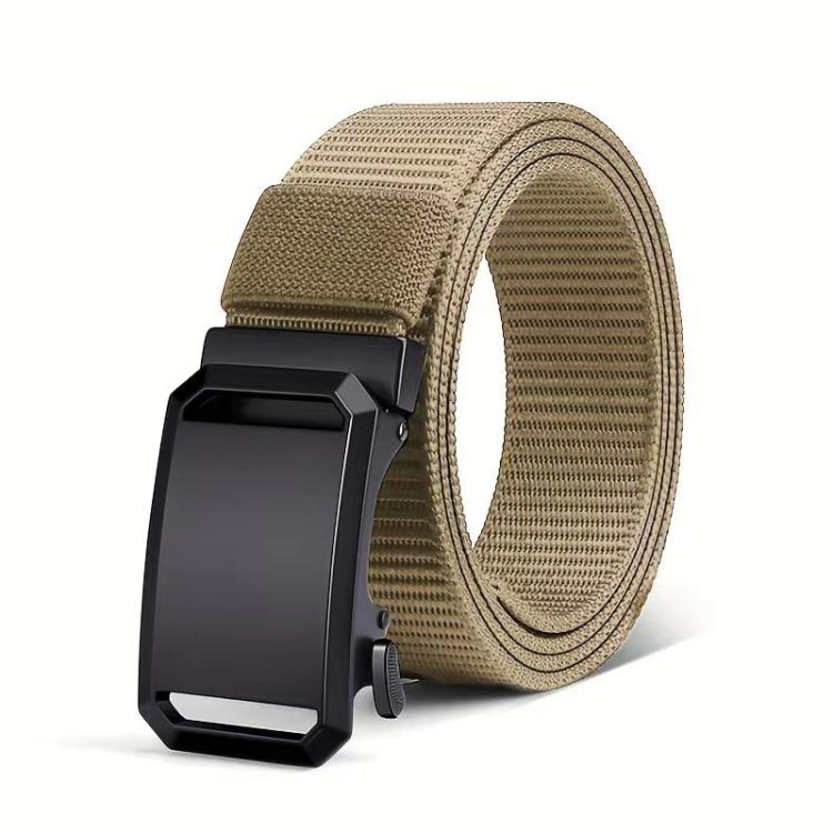 Outdoor Soft Durable Woven Denim Waistband, Color: Metal Buckle Khaki - 120cm