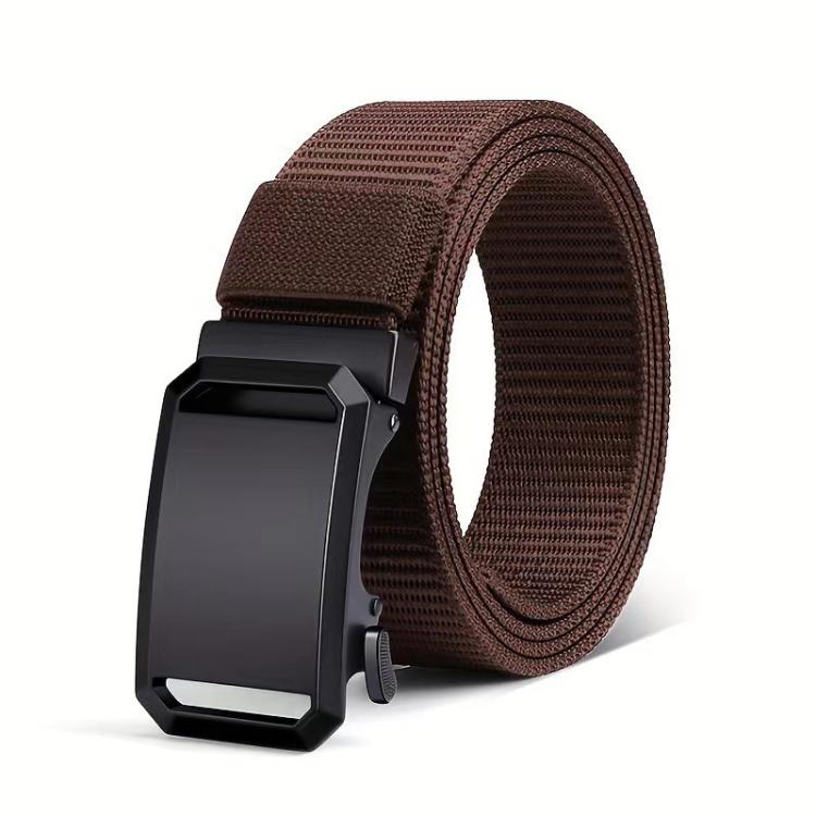 Outdoor Soft Durable Woven Denim Waistband, Color: Metal Buckle Coffee - 120cm