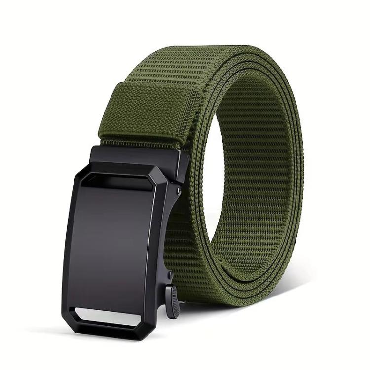 Outdoor Soft Durable Woven Denim Waistband, Color: Metal Buckle Green - 120cm