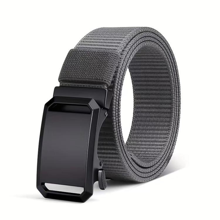 Outdoor Soft Durable Woven Denim Waistband, Color: Metal Buckle Gray - 120cm
