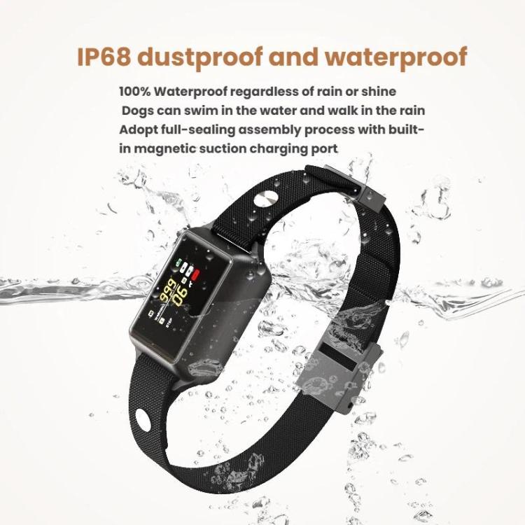 B800 Smart Anti-Bark Collar Electric Shock Dog Trainer With Color Screen & Anti-False Trigger, IP68 Waterproof, Magnetic Charging