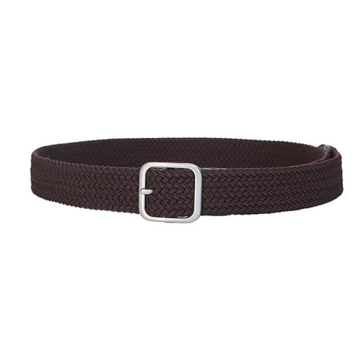 Woven Canvas No Perforation Square Buckle Belt, Length: 105cm