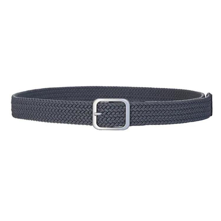 Woven Canvas No Perforation Square Buckle Belt, Length: 105cm