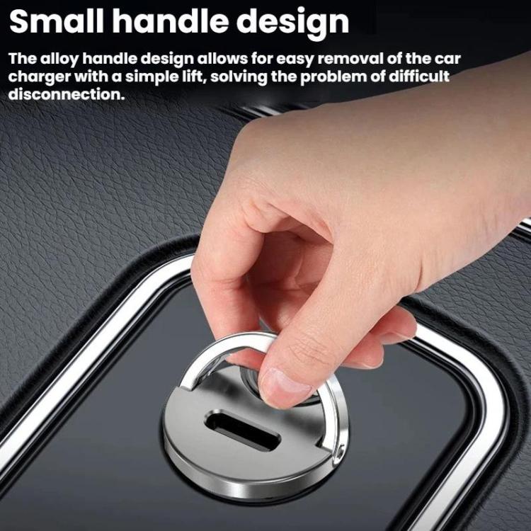 Mini Car Charger With Single Type-C Pull Ring For Cars Motorcycles - C13-A13-PD30W Black