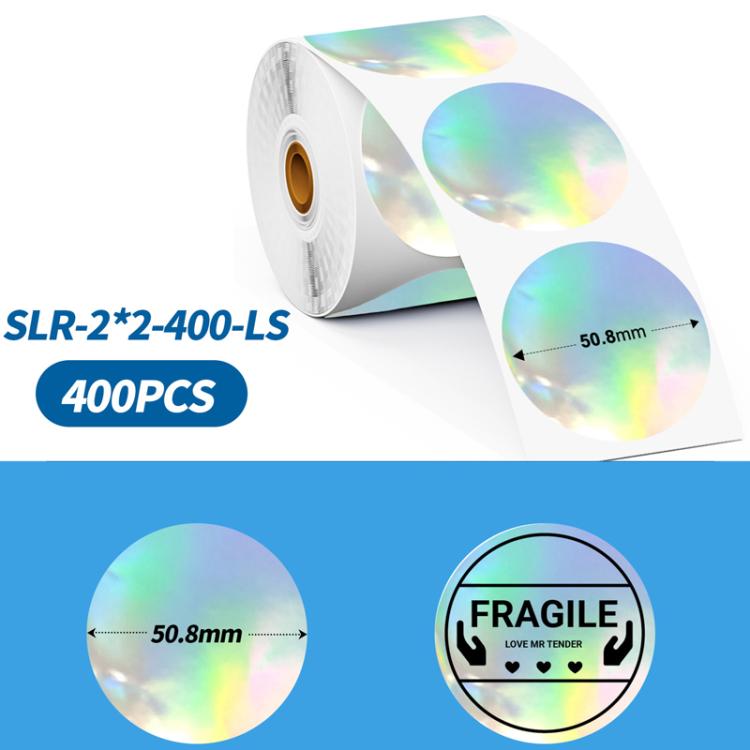 Phomemo 2-Inch Round Adhesive Labels For PM241-BT/PM246S/D520-BT Printer LASER-SILVER-BLACK-400pcs