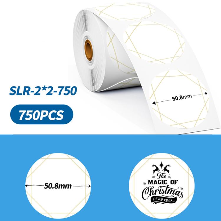 Phomemo 2-Inch Round Adhesive Labels For PM241-BT/PM246S/D520-BT Printer  WHITE-BLACK-750pcs