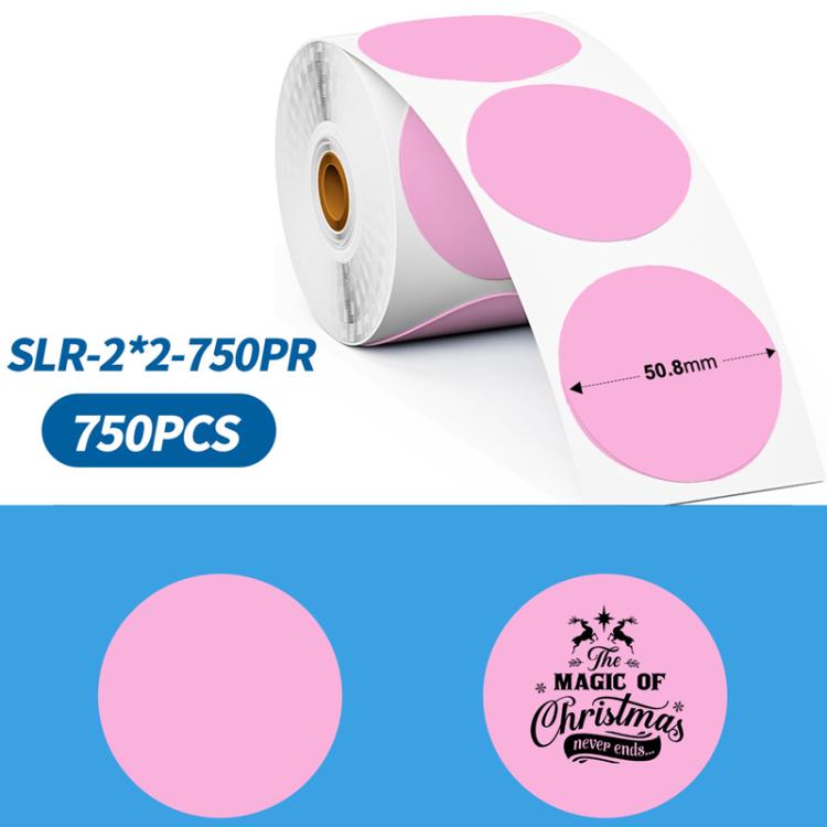 Phomemo 2-Inch Round Adhesive Labels For PM241-BT/PM246S/D520-BT Printer  PINK-BLACK-750pcs