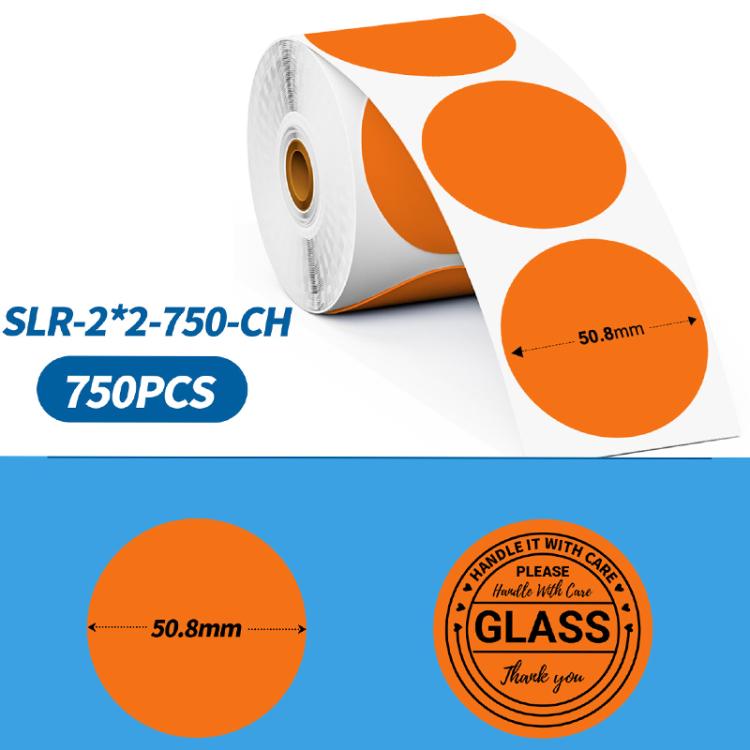 Phomemo 2-Inch Round Adhesive Labels For PM241-BT/PM246S/D520-BT Printer ORANGE-BLACK-750pcs