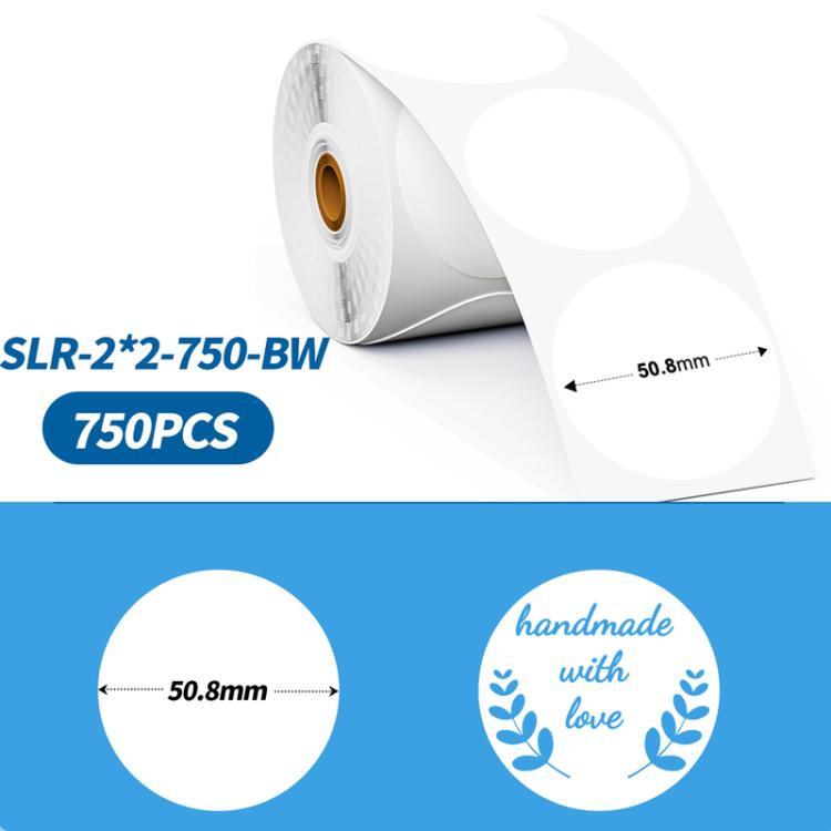 Phomemo 2-Inch Round Adhesive Labels For PM241-BT/PM246S/D520-BT Printer  WHITE-BLUE-750pcs