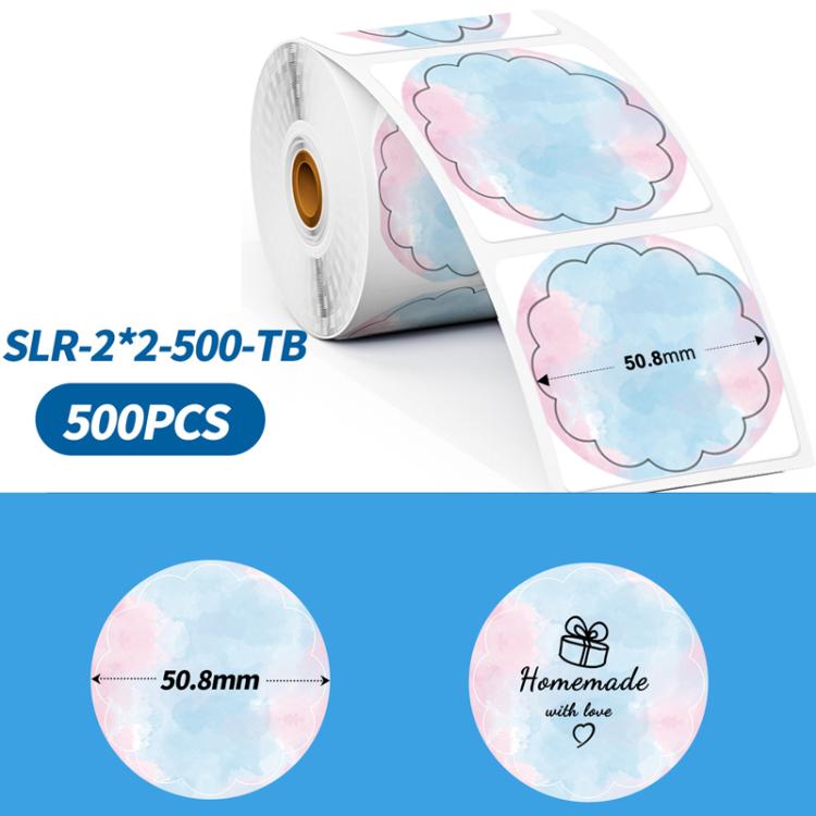 Phomemo 2-Inch Round Adhesive Labels For PM241-BT/PM246S/D520-BT Printer STAR-B-BLACK-500pcs