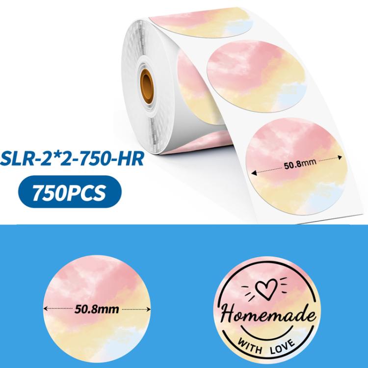 Phomemo 2-Inch Round Adhesive Labels For PM241-BT/PM246S/D520-BT Printer MIXED-HR-BLACK-750pcs