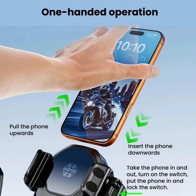 Kewig M33 Pro Shock-Absorbing Heat-Dissipating Wireless Charging Phone Mount Motorcycle Fan Cooling Anti-Shake Stand, Style: Rearview Mirror