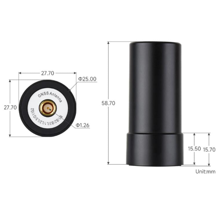 WAVESHARE GNSS L1+L2+L5 Multi-Satellite Multi-Frequency Four-Wire Helical Active Precision Positioning Antenna, Version: Q25