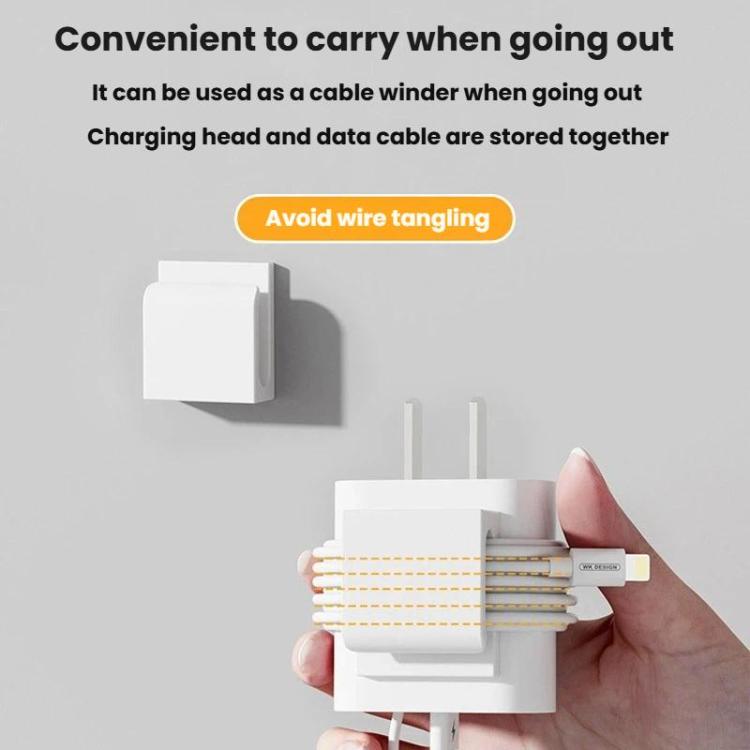 2pcs Charger Holder Phone Charging Cable Clip Plug Hook Organizer - White