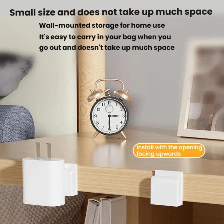 2pcs Charger Holder Phone Charging Cable Clip Plug Hook Organizer - White
