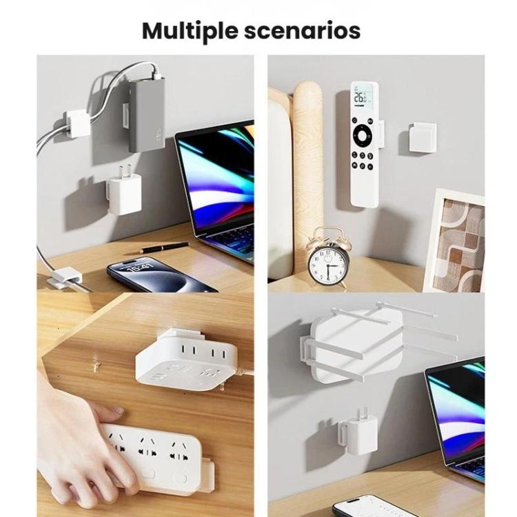 2pcs Charger Holder Phone Charging Cable Clip Plug Hook Organizer - White