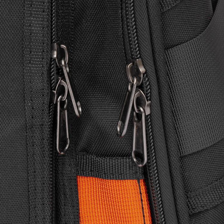 Durable Oxford Fabric Tool Tote Bag with Hard Bottom Portable Storage for Hand Tools, Testers, Measuring Instruments - Black