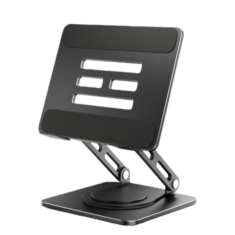 Rotatable Height-Adjustable 16 inch Tablet Metal Stand Desktop Gaming Cooling Holder - Black