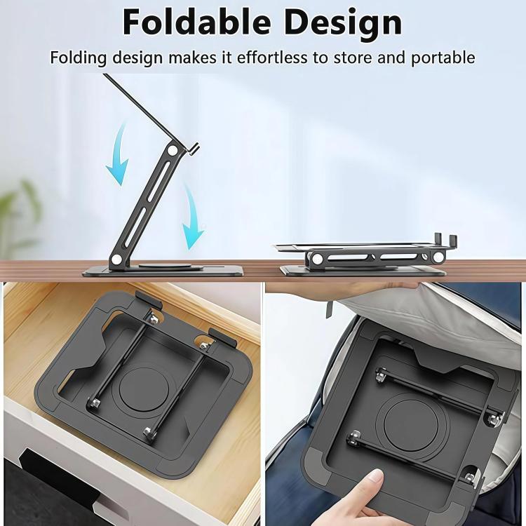 NH-02Pro 360 Degree Rotating Foldable Height Adjustable Ventilated Metal Computer Stand