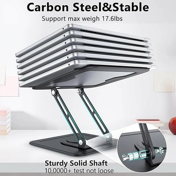 NH-02Pro 360 Degree Rotating Foldable Height Adjustable Ventilated Metal Computer Stand
