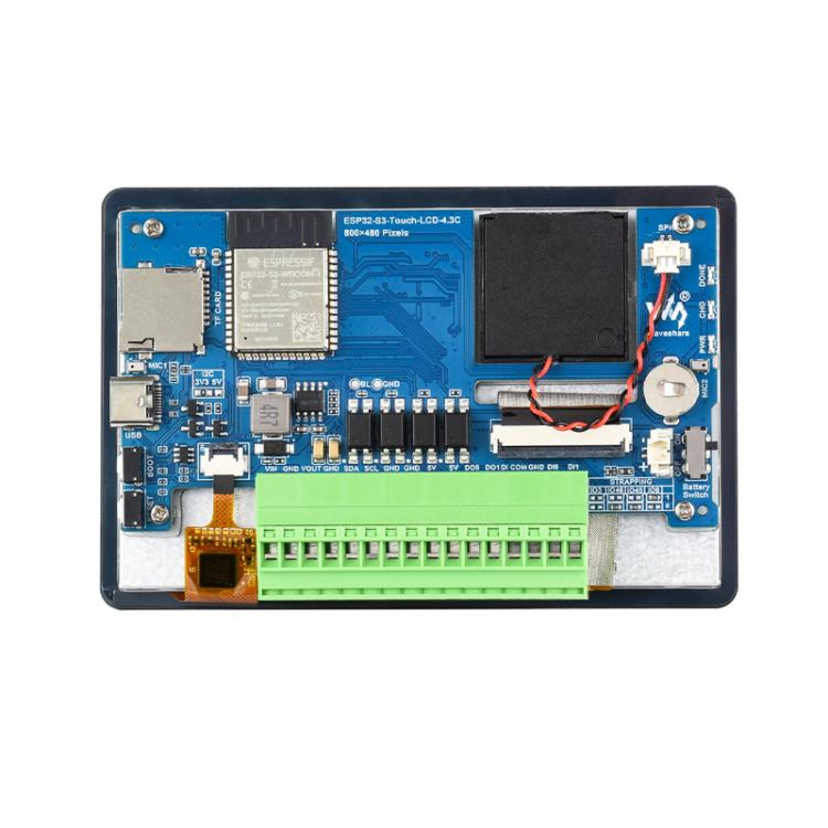 WAVESHARE ESP32-S3 4.3-Inch LCD Smart Voice Touchscreen Development Board, Version: Without Case