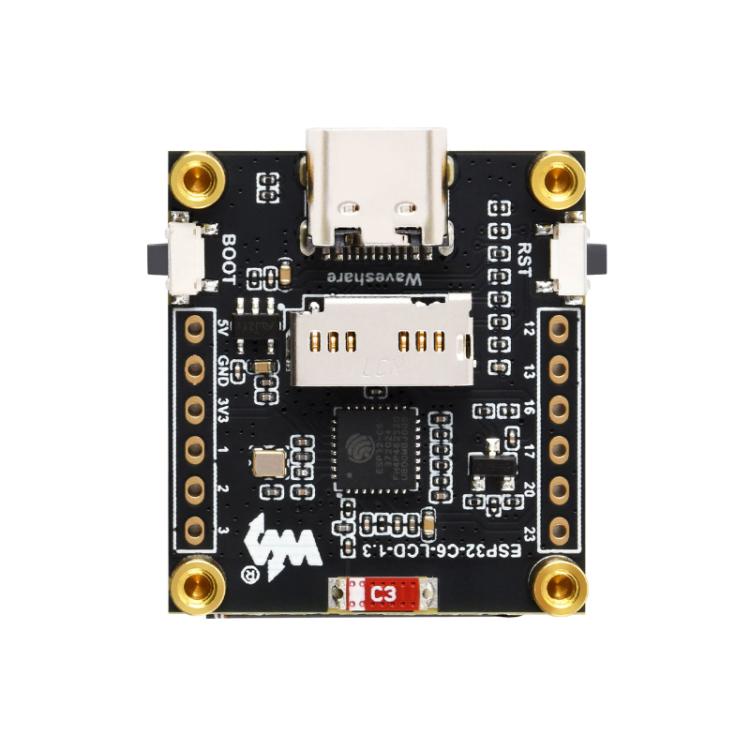 WAVESHARE ESP32-C6 1.3-Inch LCD Display Development Board, Version: Without Pin Header