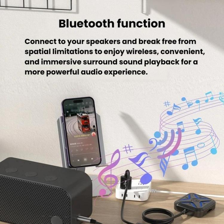 W21 AUX Hands-Free Calling Bluetooth 5.3 Receiver Car Wireless Audio Adapter