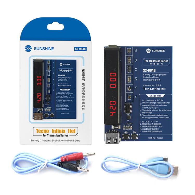 SUNSHINE SS-904B For Transsion Series Battery Charging Digital Display Activation Board Mobile Phone Repair Tool