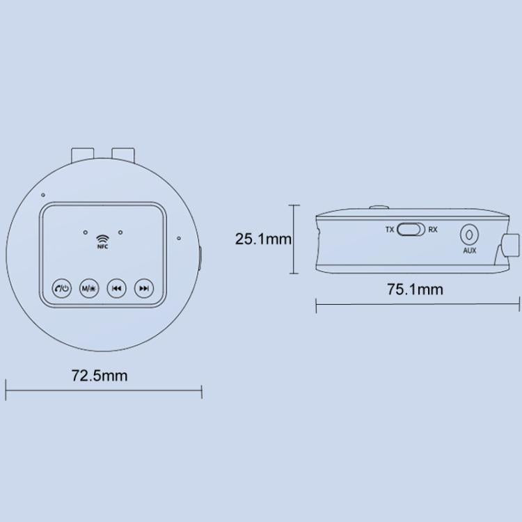 GT77 NFC Bluetooth Receiver & Transmitter With Ambient Light Car Audio Amplifier & Audio Converter