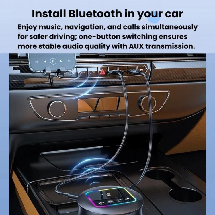 GT77 NFC Bluetooth Receiver & Transmitter With Ambient Light Car Audio Amplifier & Audio Converter