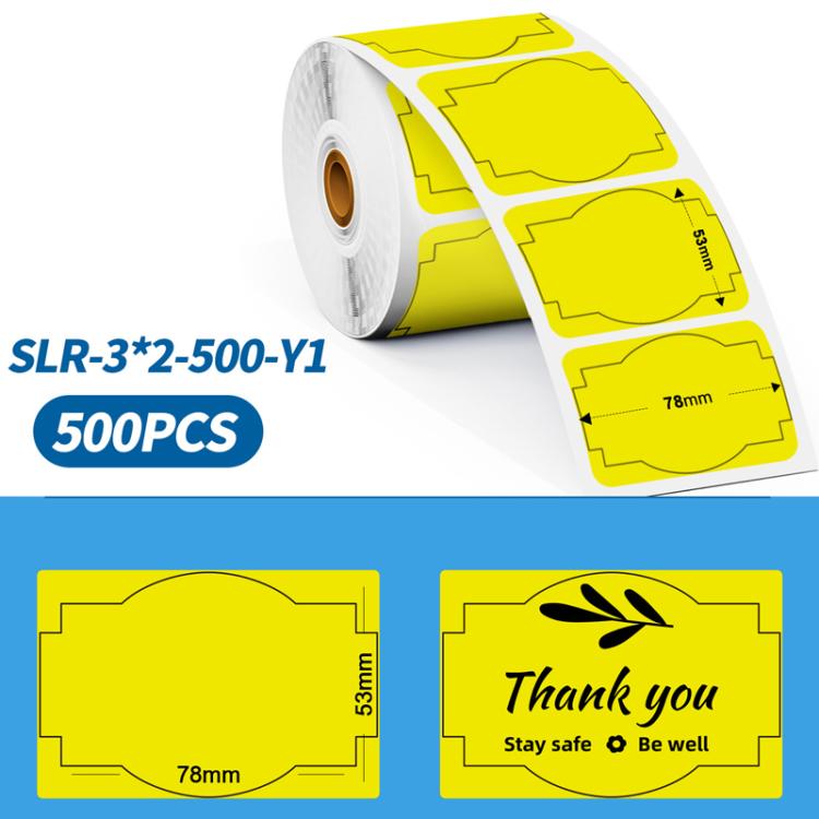 Phomemo 3 x 2 Inch Shipping Label Stickers for PM241-BT/PM246S/D520-BT Printer Y1-Yellow-500Sheets
