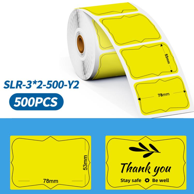 Phomemo 3 x 2 Inch Shipping Label Stickers for PM241-BT/PM246S/D520-BT Printer Y2-Yellow-500Sheets