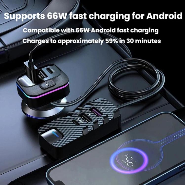 YQ2 YQ2 6-Port Multi-Function Car Phone Charger 66W Fast Charging Car Charger With Cable