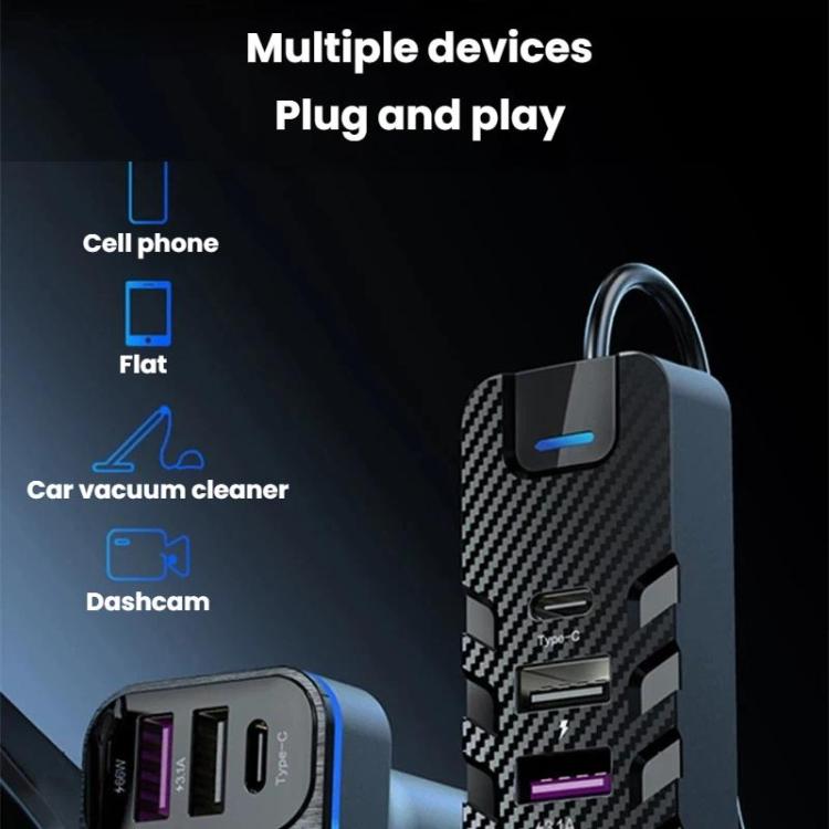 YQ2 YQ2 6-Port Multi-Function Car Phone Charger 66W Fast Charging Car Charger With Cable