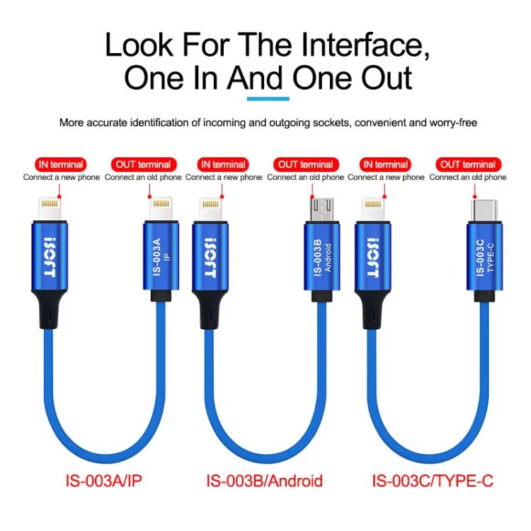 ISOFT IS-003B 8 Pin To Type-C Phone Repair Data Transfer Combo Cable