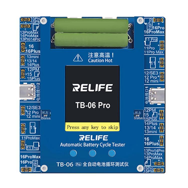 RELIFE TB-06 Pro  For IPhone 11-16 Series Fully Automatic Battery Cycle Tester With Dual-Channel Independent Battery Cycle Charging, EU Plug