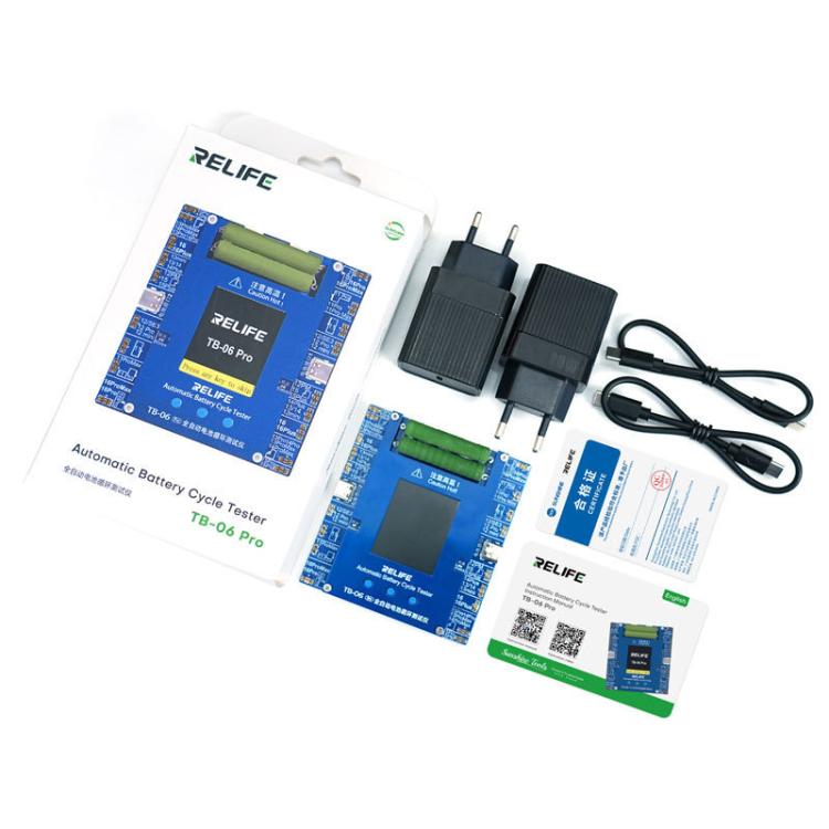 RELIFE TB-06 Pro  For IPhone 11-16 Series Fully Automatic Battery Cycle Tester With Dual-Channel Independent Battery Cycle Charging, EU Plug